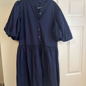 Gap XL Tall Navy Blue Button-Up Dress